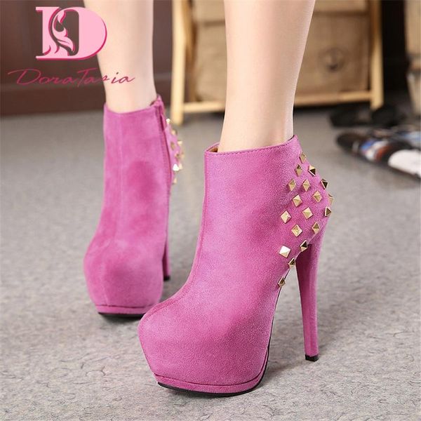 doratasia new female flock thin high boots fashion rivet high platform ankle boots women 2020 party office shoes woman, Black
doratasia new female flock thin high boots fashion rivet high platform ankle boots women 2020 party office shoes woman, Black