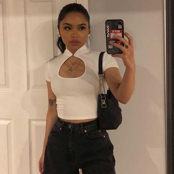 chinese style casual black women t-shirts harajuku short sleeve crop t shirt hollow out tee shirt summer, White
chinese style casual black women t-shirts harajuku short sleeve crop t shirt hollow out tee shirt summer, White