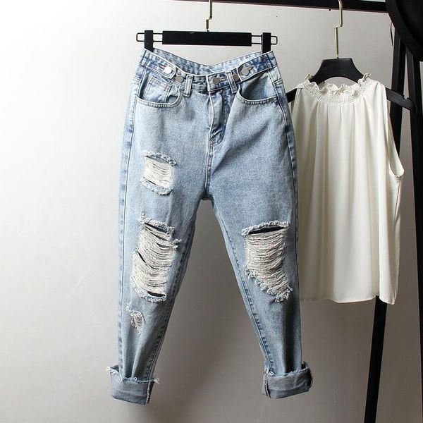 vintage boyfriend jeans for women high waist loose ripped jeans femme denim harem pants streetwear plus size mom jeans 4xl q1413, Blue
vintage boyfriend jeans for women high waist loose ripped jeans femme denim harem pants streetwear plus size mom jeans 4xl q1413, Blue
