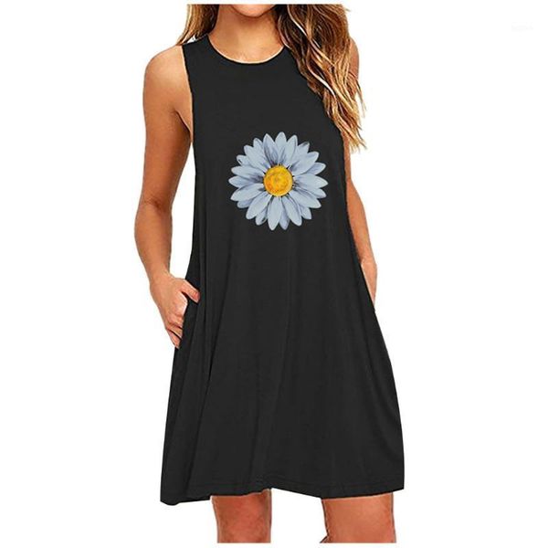 women summer dress pocket daisy printing sleeveless beach mini casual black sundress 2020 fashion plus size dress for women1, Black;gray
women summer dress pocket daisy printing sleeveless beach mini casual black sundress 2020 fashion plus size dress for women1, Black;gray