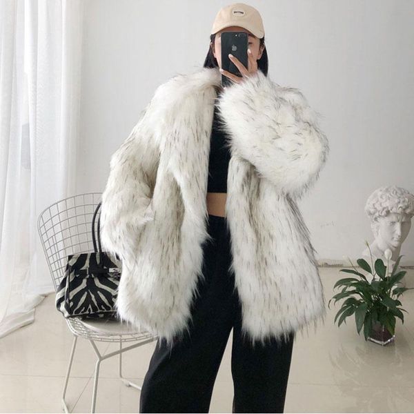 women's fur & faux 2021 winter coat female wide waisted suit collar casual for women furry jacket artificial, Black
women's fur & faux 2021 winter coat female wide waisted suit collar casual for women furry jacket artificial, Black