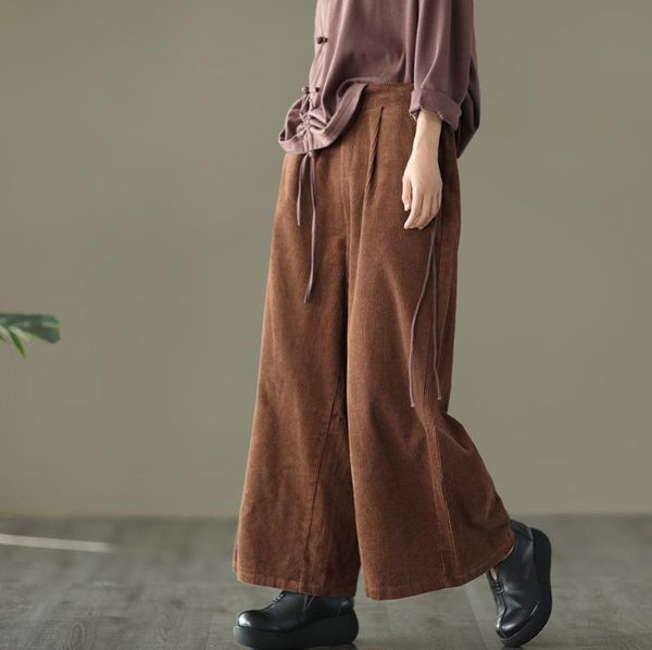 women's pants & capris autumn winter women retro elastic waist loose all-match trousers casual corduroy pocket vintage, Black;white
women's pants & capris autumn winter women retro elastic waist loose all-match trousers casual corduroy pocket vintage, Black;white