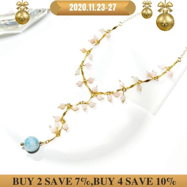 lii ji natural larimar pink opal real stone 14k gold filled y style necklace handmade jewelry 40+5cm1, Silver
lii ji natural larimar pink opal real stone 14k gold filled y style necklace handmade jewelry 40+5cm1, Silver