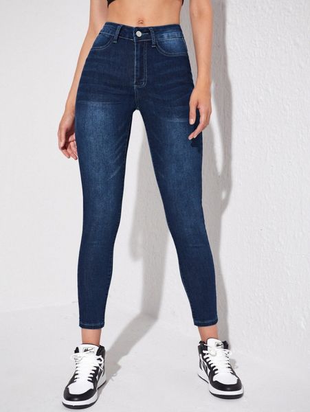dark wash skinny jeans 70ut#, Blue