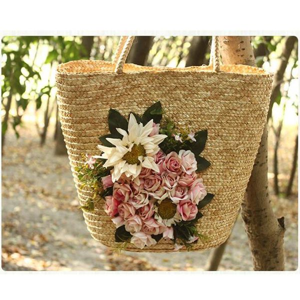 artificial flower straw handbag for women woven shoulder bag with magnetic buckle beach tote bags large capacity 2020 new summer
artificial flower straw handbag for women woven shoulder bag with magnetic buckle beach tote bags large capacity 2020 new summer