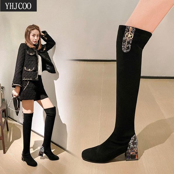 fashion women long boots over the knee warm winter comfort square boots women luxury 2020 thigh high suede slim 43, Black
fashion women long boots over the knee warm winter comfort square boots women luxury 2020 thigh high suede slim 43, Black