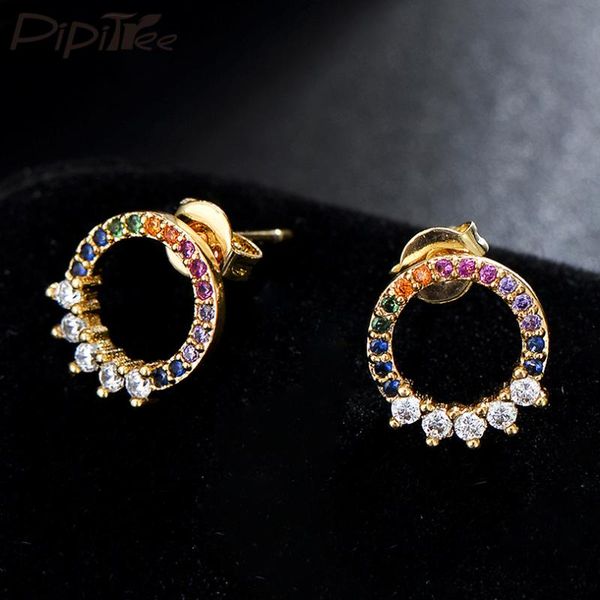 stud pipitree simple mini round earrings with cz zircon stones gold color women fashion jewelry birthday gift, Golden;silver
stud pipitree simple mini round earrings with cz zircon stones gold color women fashion jewelry birthday gift, Golden;silver