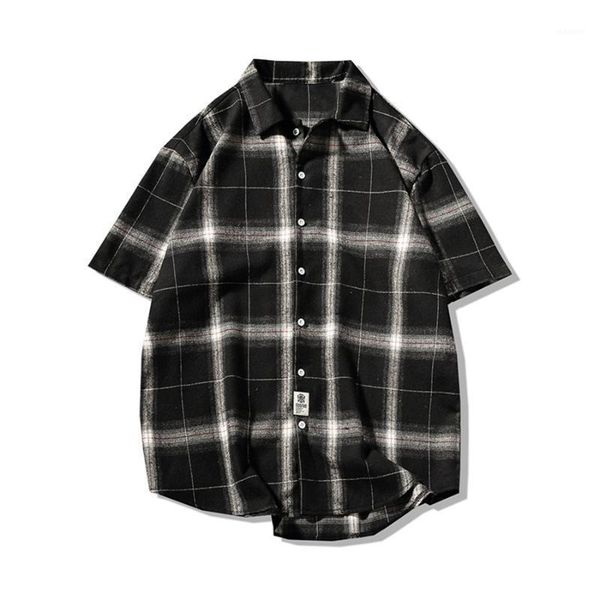 summer casual men shirts short sleeve 2018 korean oversized shirt men checkered classic vintage hip hop plaid shirt man cd6131, White;black
summer casual men shirts short sleeve 2018 korean oversized shirt men checkered classic vintage hip hop plaid shirt man cd6131, White;black