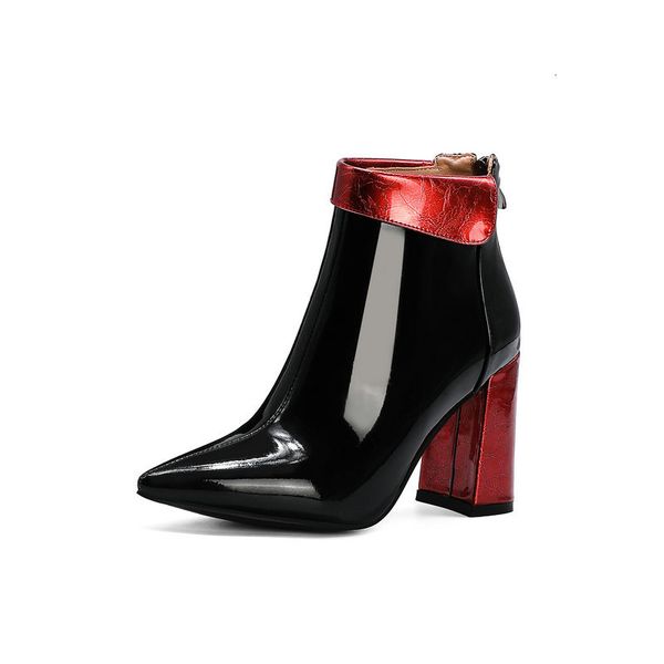 new 2021 pointed toe patent leather ladies pumps autumn winter ankle boots square high heel women shoes size 34-39 ab8l, Black
new 2021 pointed toe patent leather ladies pumps autumn winter ankle boots square high heel women shoes size 34-39 ab8l, Black