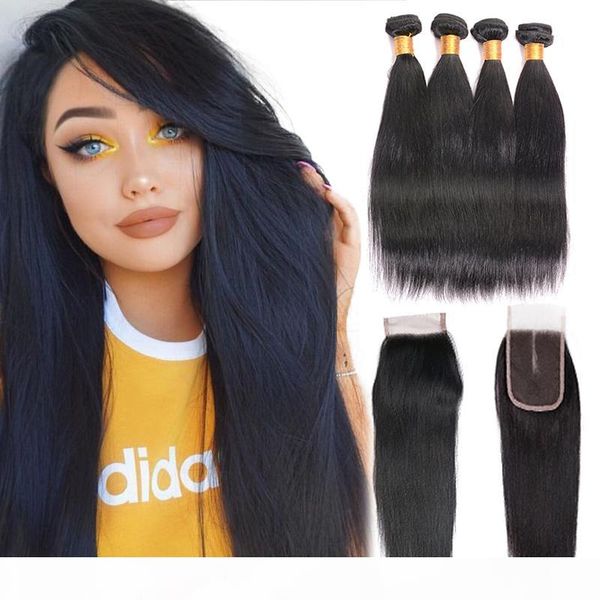 4 bundles brazilian straight human hair with closure virgin human hair bundles with closure natural color 100% unprocessed remy human hair, Black
4 bundles brazilian straight human hair with closure virgin human hair bundles with closure natural color 100% unprocessed remy human hair, Black