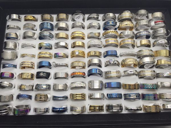 50factory lots fashion mix design stainless steel wholesale rings jewelry for men women gift wedding ring, Silver
50factory lots fashion mix design stainless steel wholesale rings jewelry for men women gift wedding ring, Silver