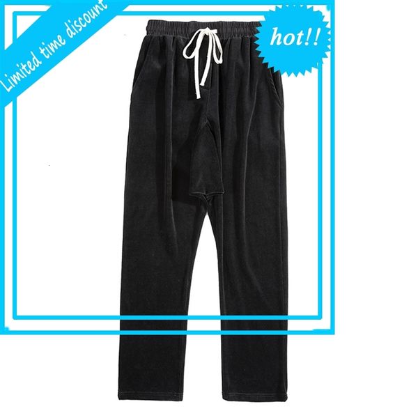 high street fleece drawstring solid joggers harem pants mens oversize straight loose casual sweatpants hip hop baggy trousers, Black
high street fleece drawstring solid joggers harem pants mens oversize straight loose casual sweatpants hip hop baggy trousers, Black
