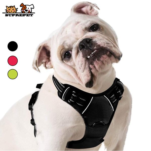 suprepet pet adjustable nylon vest for large medium no pull dog puppy harness 1020