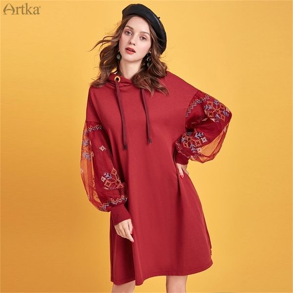artka autumn winter new women sweatshirt vintage mesh embroidery sweatshirt hooded pullover long sweatshirt dress va15095d 201216, Black
artka autumn winter new women sweatshirt vintage mesh embroidery sweatshirt hooded pullover long sweatshirt dress va15095d 201216, Black