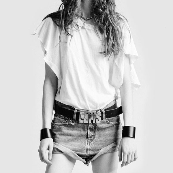 ruffled summer white simple short wind sleeve t-shirt with rotten edges and holes, Black;gray
ruffled summer white simple short wind sleeve t-shirt with rotten edges and holes, Black;gray