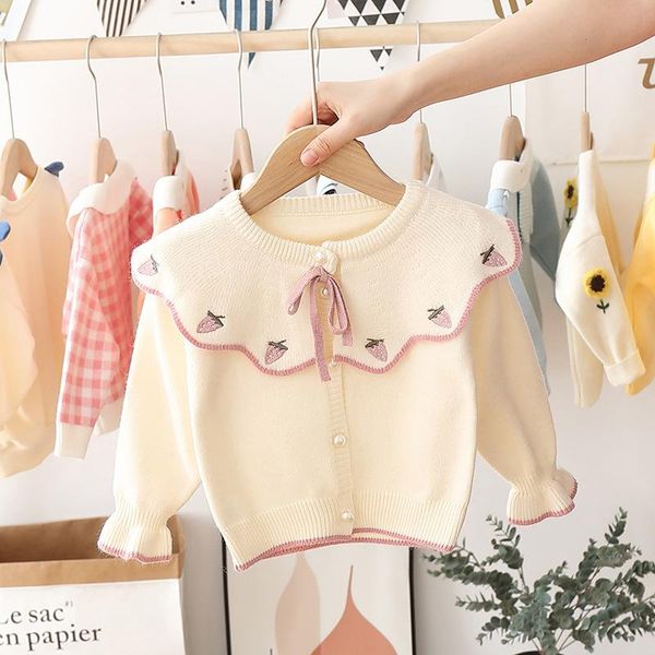 pullover autumn baby girls cute knit jacket big lapel strawberry embroidered sweet princess sweater kids, Blue
pullover autumn baby girls cute knit jacket big lapel strawberry embroidered sweet princess sweater kids, Blue