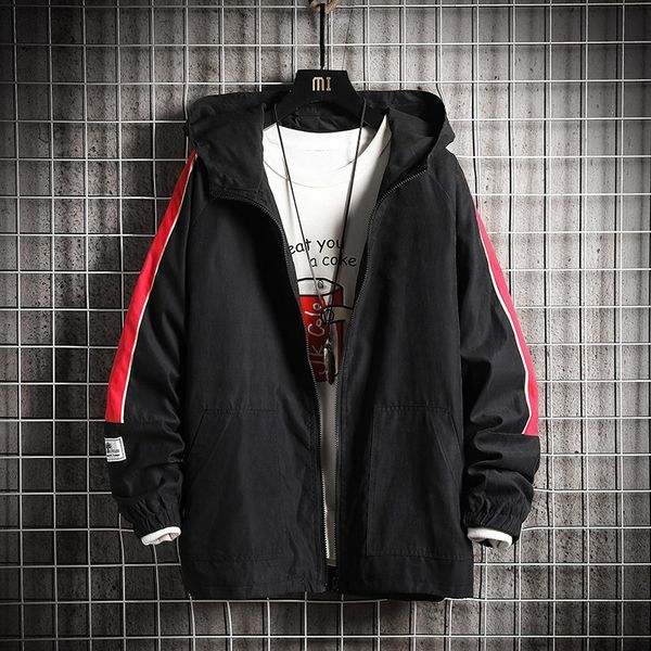 mens hooded jacket side striped windbreakers korean style hip hop japanese streetwear black jackets for men kg-206, Black;brown
mens hooded jacket side striped windbreakers korean style hip hop japanese streetwear black jackets for men kg-206, Black;brown