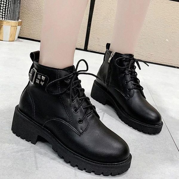 lucyever fashion rivet buckle ankle boots for women pu leather lace up wedge short botas mujer casual autumn winter shoes woman #nl6j, Black
lucyever fashion rivet buckle ankle boots for women pu leather lace up wedge short botas mujer casual autumn winter shoes woman #nl6j, Black