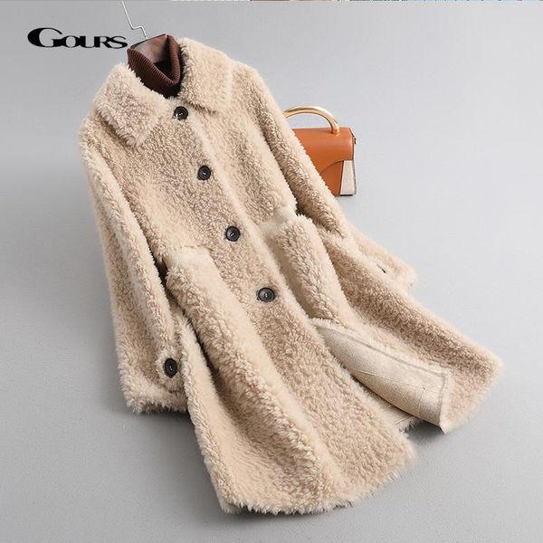 women's fur & faux gours winter genuine shearling jackets for women fashion natural wool real long overcoats thick warm 2021 arrival ld, Black
women's fur & faux gours winter genuine shearling jackets for women fashion natural wool real long overcoats thick warm 2021 arrival ld, Black