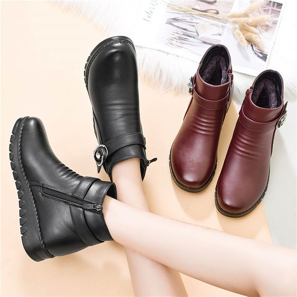 genuine winter leather snow make non-slip fur women warm-skinned ankle boots women's casual shoes 74gz, Black
genuine winter leather snow make non-slip fur women warm-skinned ankle boots women's casual shoes 74gz, Black