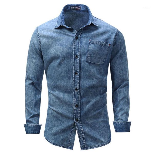 men's fashion denim shirt long sleeve cotton jeans casual slim fit shirts male1, White;black
men's fashion denim shirt long sleeve cotton jeans casual slim fit shirts male1, White;black