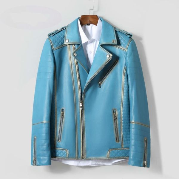 men's leather & faux jacket genuine 100% sheepskin coat men blue korean slim fit blazer jackets 71503 kj2727, Black
men's leather & faux jacket genuine 100% sheepskin coat men blue korean slim fit blazer jackets 71503 kj2727, Black