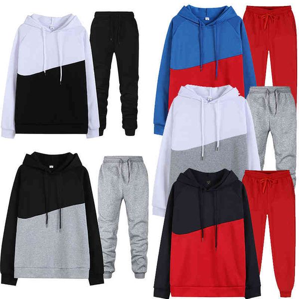 sportswear two piece 2021 autumn winter plush men's sweater set splicing leisure, Gray
sportswear two piece 2021 autumn winter plush men's sweater set splicing leisure, Gray