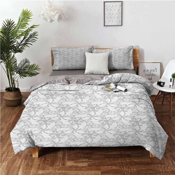swirled blossom leaves kitsch exquisite nature in digital new oriental work of artbedding 3-piece set