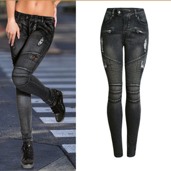 2019 motorcycle jeans hole self-cultivation slim women's denim high elastic comfortable pencil pants feet pantsb004, Blue
2019 motorcycle jeans hole self-cultivation slim women's denim high elastic comfortable pencil pants feet pantsb004, Blue