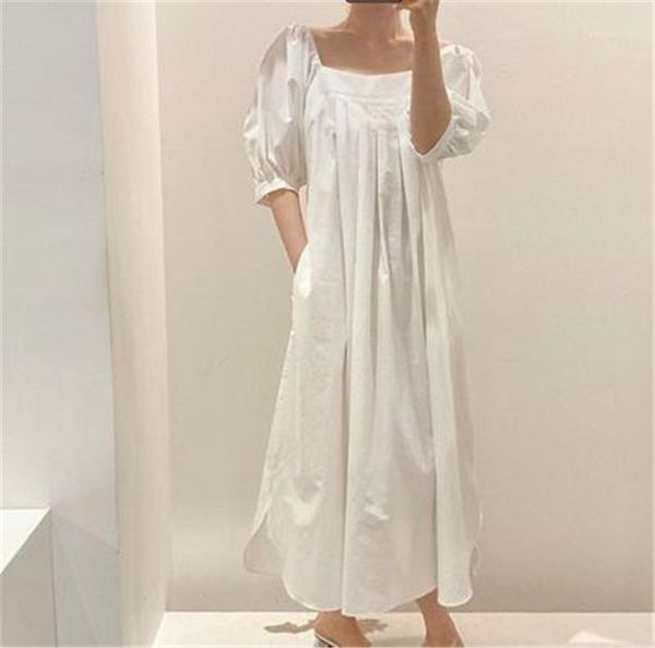 party dresses 2021 arrivals solid loose summer dress for ladies puff sleeve feminine sundresses casual fashion chic women's clothing1, White;black
party dresses 2021 arrivals solid loose summer dress for ladies puff sleeve feminine sundresses casual fashion chic women's clothing1, White;black