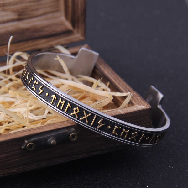 1pc stainless steel men's handmade nordic rune bangle viking never fade with wooden box as gift, Golden;silver
1pc stainless steel men's handmade nordic rune bangle viking never fade with wooden box as gift, Golden;silver