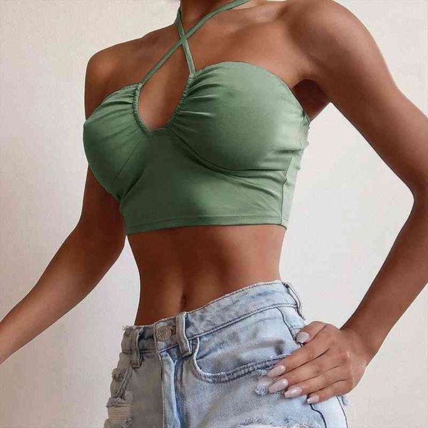 cut-out backless tip up halter crop for women fashion sleeveless strapless tank slim short vest, White
cut-out backless tip up halter crop for women fashion sleeveless strapless tank slim short vest, White