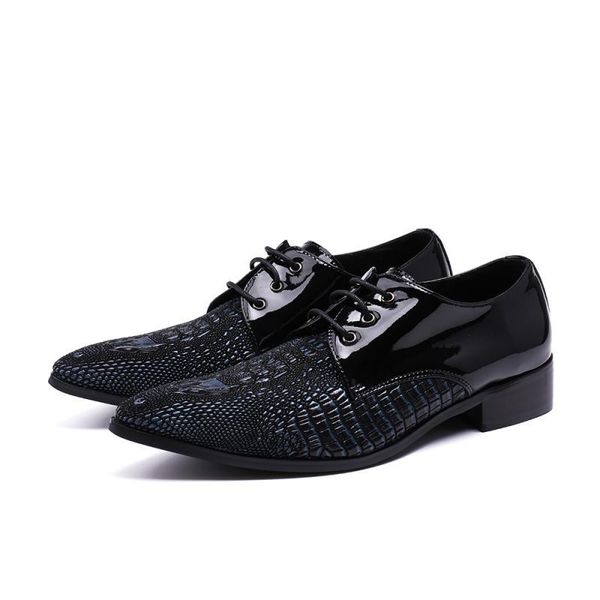pointed toe leather shoes men black alligator pattern dress shoes lace-up men's wedding formal
pointed toe leather shoes men black alligator pattern dress shoes lace-up men's wedding formal