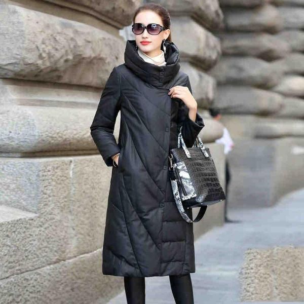2018 real natural sheepskin leather coat wit pockets full belt new style trend long down coat with leather popular, Black
2018 real natural sheepskin leather coat wit pockets full belt new style trend long down coat with leather popular, Black