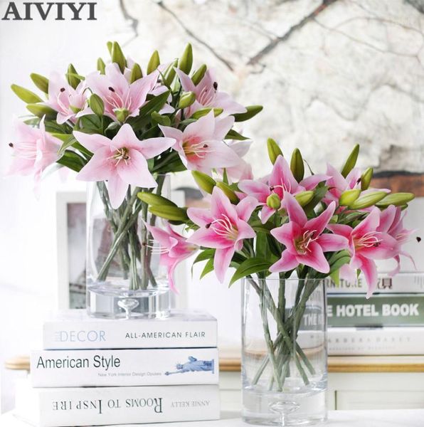 3 heads real touch pvc artificial lily silk decorative flower for wedding decoration gift fresh style desk ornaments fake flower1
3 heads real touch pvc artificial lily silk decorative flower for wedding decoration gift fresh style desk ornaments fake flower1