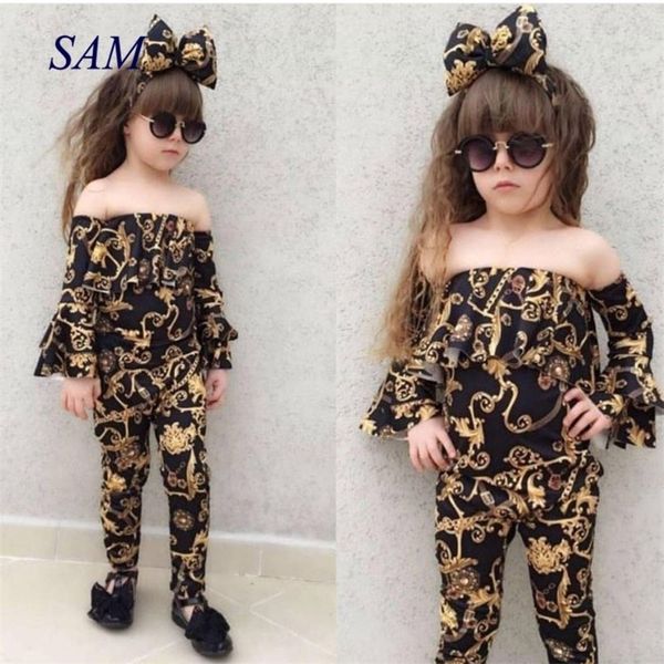 2019 autumn ins girls word collar flare sleeves printed trousers + headband bow 3 pcs suit children's fashion clothing sets y200623, White
2019 autumn ins girls word collar flare sleeves printed trousers + headband bow 3 pcs suit children's fashion clothing sets y200623, White