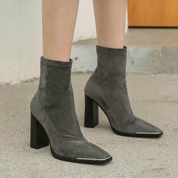 boots women suede metal square toe ankle fashion slip on stretch ladies thick high heel autumn winter short, Black
boots women suede metal square toe ankle fashion slip on stretch ladies thick high heel autumn winter short, Black