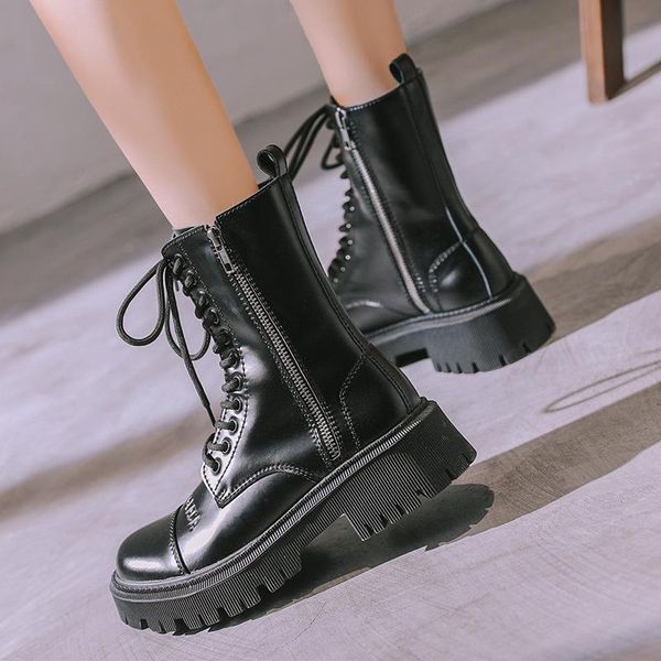 fashion zipper flat shoes woman high heel platform pu leather boots lace up women shoes genuine leather ankle boots girls 35-40, Black
fashion zipper flat shoes woman high heel platform pu leather boots lace up women shoes genuine leather ankle boots girls 35-40, Black