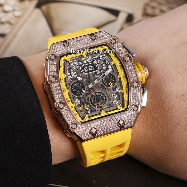new rm11-03 rose gold diamond case 11-03 big date skeleton yellow inner flyback chrono automatic mens watch yellow rubber strap hello_watch, Slivery;brown
new rm11-03 rose gold diamond case 11-03 big date skeleton yellow inner flyback chrono automatic mens watch yellow rubber strap hello_watch, Slivery;brown