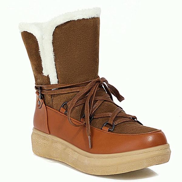 thick-soled cross straps explosive snow boots waterproof platform winter warm women's boots frosted stitching pu mid-calf, Black
thick-soled cross straps explosive snow boots waterproof platform winter warm women's boots frosted stitching pu mid-calf, Black