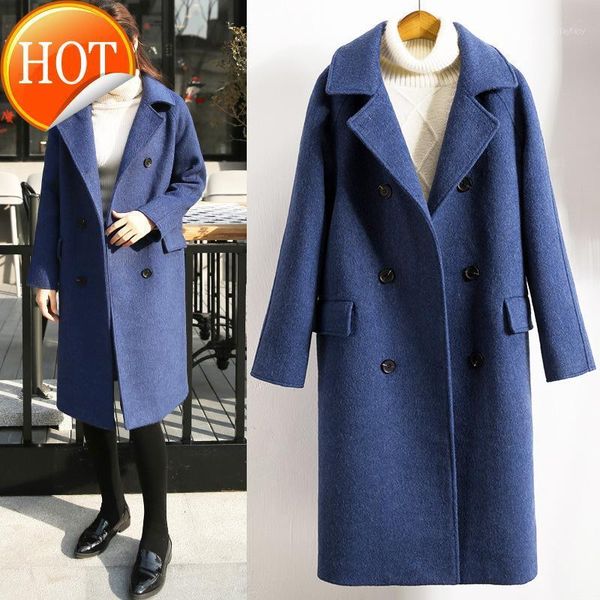 women's wool & blends long solid office women lady coat turn-down collar winter jacket wide-waisted double breasted cashmere coat1, Black
women's wool & blends long solid office women lady coat turn-down collar winter jacket wide-waisted double breasted cashmere coat1, Black