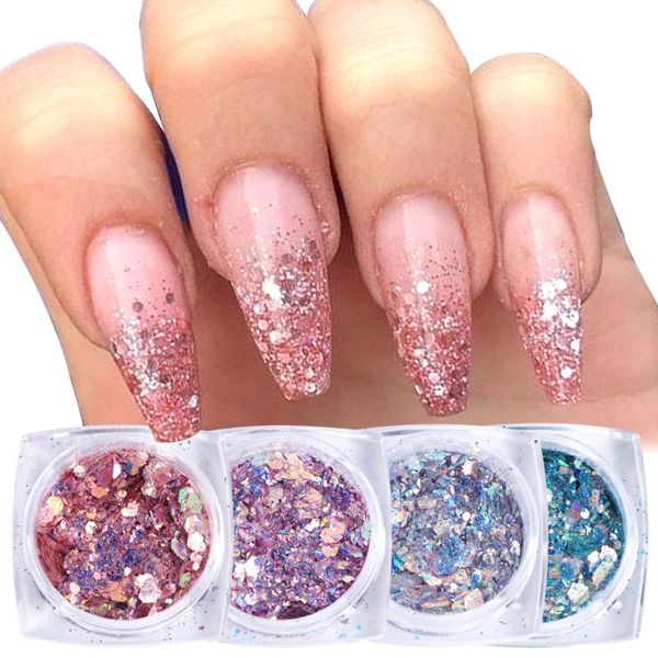nail glitter 1box iridescent mermaid art flakes mixed hexagon sequins shining chrome powder flake decoration tools laxkp01-12-1, Silver;gold
nail glitter 1box iridescent mermaid art flakes mixed hexagon sequins shining chrome powder flake decoration tools laxkp01-12-1, Silver;gold