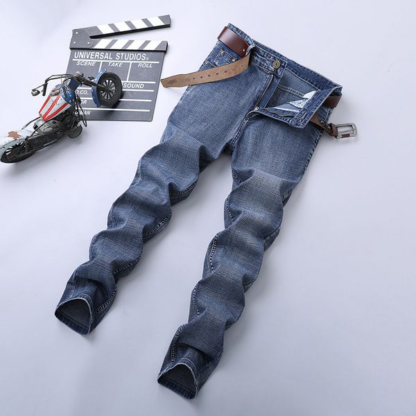men's jeans korean fashion loose straight versatile business high waist elastic youth leisure pants, Blue
men's jeans korean fashion loose straight versatile business high waist elastic youth leisure pants, Blue