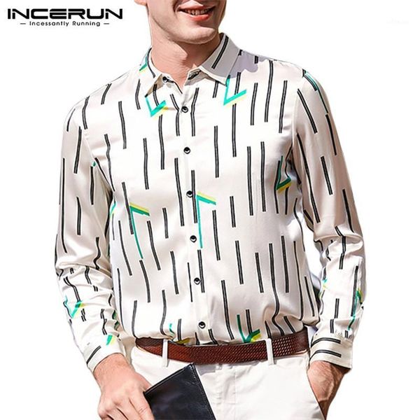 incerun 2021 silk satin print men shirt long sleeve lapel neck fitness button camisa streetwear business brand dress shirts men1, White;black
incerun 2021 silk satin print men shirt long sleeve lapel neck fitness button camisa streetwear business brand dress shirts men1, White;black