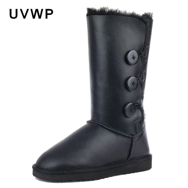 100% natural fur winter boots mujer botas waterproof genuine sheepskin leather snow boots warm wool high for women, Black 
100% natural fur winter boots mujer botas waterproof genuine sheepskin leather snow boots warm wool high for women, Black