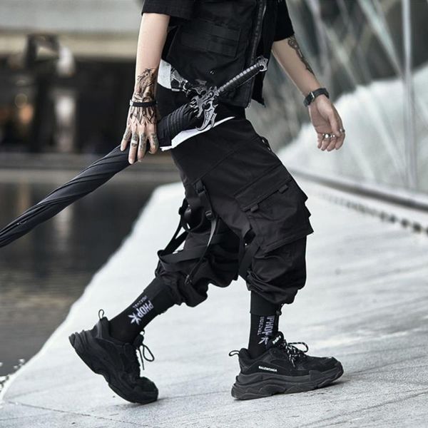 aprilmomo hip hop streetwear cargo pants 2020 tactical elastic waist fashion oversized ribbons casual joggers men trousers, Black
aprilmomo hip hop streetwear cargo pants 2020 tactical elastic waist fashion oversized ribbons casual joggers men trousers, Black