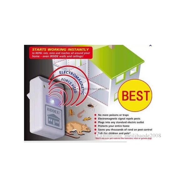 new riddex electronic pest repeller pest repelling aid ultrasonic / electromagnetic anti mosquito mouse insect cockroa qylnlt wphome 
new riddex electronic pest repeller pest repelling aid ultrasonic / electromagnetic anti mosquito mouse insect cockroa qylnlt wphome