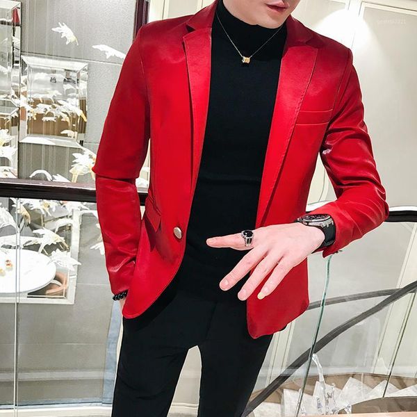 men's suits & blazers artificial leather men blazer luxury pu single breasted party male autumn winter slim nightclub men1, White;black
men's suits & blazers artificial leather men blazer luxury pu single breasted party male autumn winter slim nightclub men1, White;black