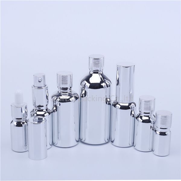 12pcs empty uv electroplate silver perfume cream spray lotion pump refillable essential oil dropper glass bottles 201013
12pcs empty uv electroplate silver perfume cream spray lotion pump refillable essential oil dropper glass bottles 201013