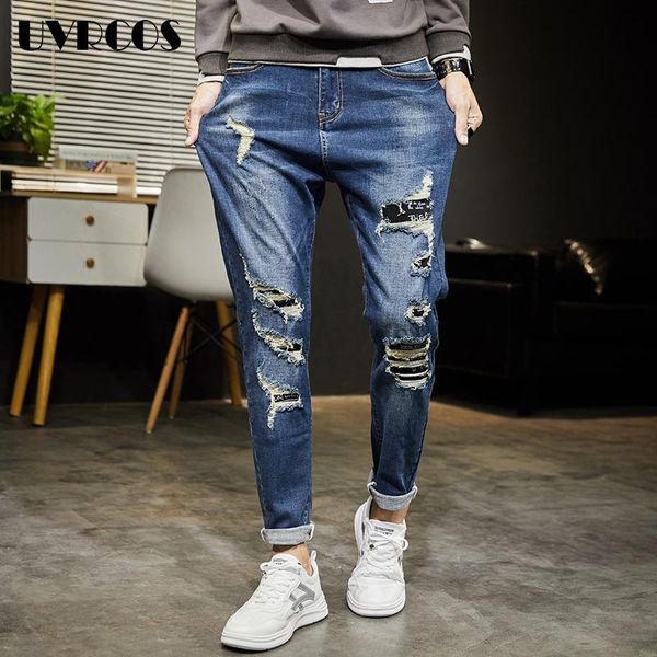 men's jeans men stretchy ripped skinny biker embroidery print destroyed hole taped slim fit denim scratched jean, Blue
men's jeans men stretchy ripped skinny biker embroidery print destroyed hole taped slim fit denim scratched jean, Blue